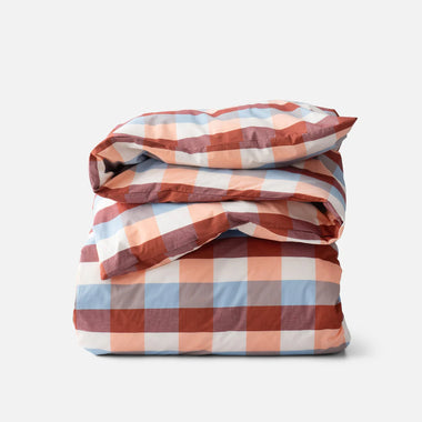 Woven Plaid Duvet Berry - Bodega Nantucket
