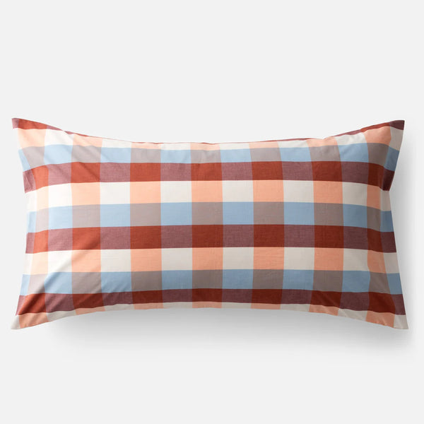 Woven Plaid Shams Berry - Bodega Nantucket