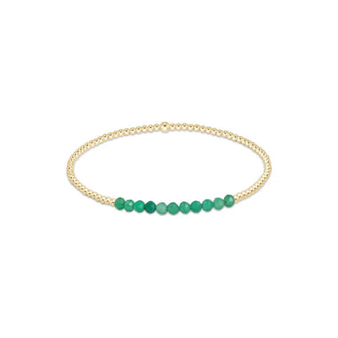 Gold Bliss 2mm Green Onyx Bracelet - Bodega Nantucket
