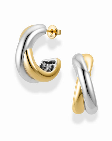 Sullivan Two-Toned Hoops - Bodega Nantucket