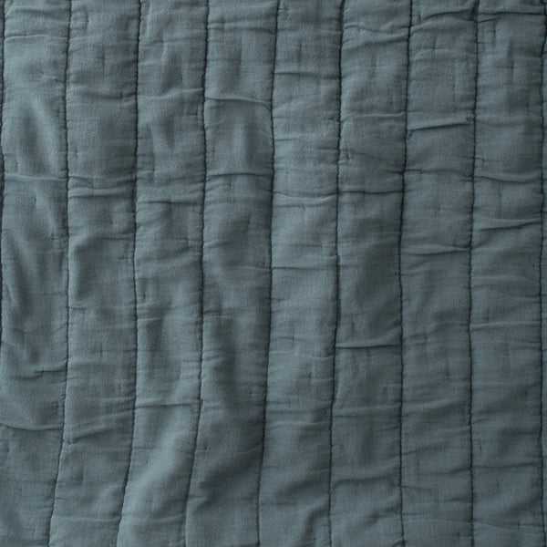 Channeled Cotton Quilt Slate - Bodega Nantucket