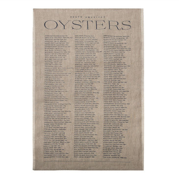 Oyster List Tea Towel - Bodega Nantucket