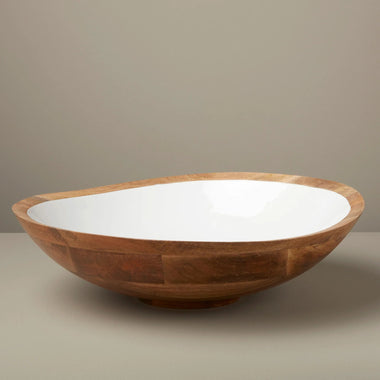 White & Wood Bowl - Bodega Nantucket