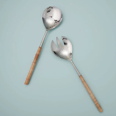 Rattan Wrapped Serving Set - Bodega Nantucket