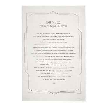 Mind Your Manners Tea Towel - Bodega Nantucket