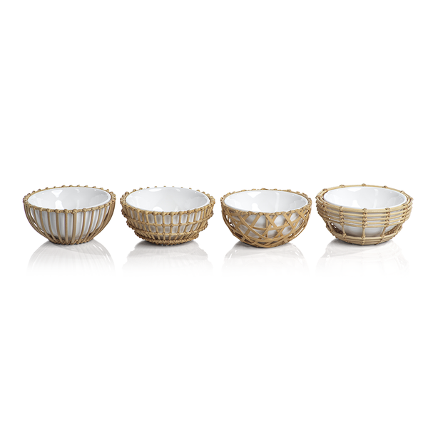 Wicker and Bamboo Bowls S/4 - Bodega Nantucket