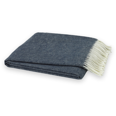 Herringbone Throw, Navy Blue - Bodega Nantucket