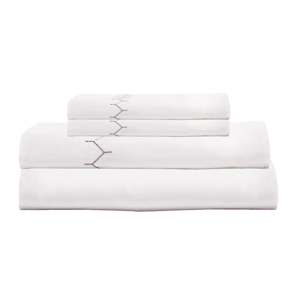 Stitched Grey Sheet Sheet - Bodega Nantucket