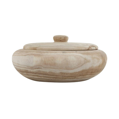 Decorative Paulowina Wood Container w/ Lid - Bodega Nantucket
