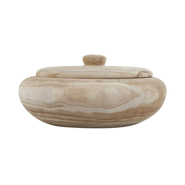 Decorative Paulowina Wood Container w/ Lid - Bodega Nantucket